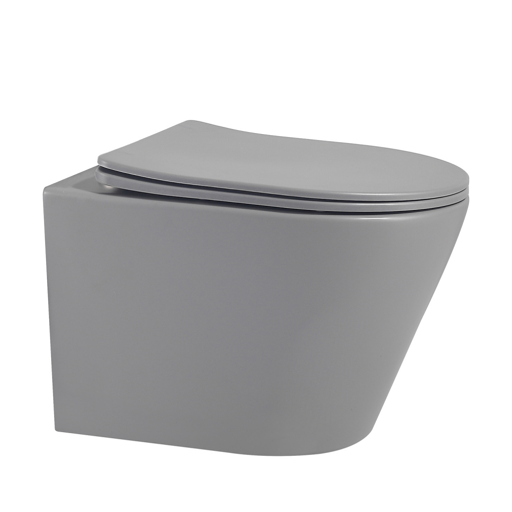 Унитаз Abber Bequem AC1102MG подвесной серый матовый, безободковый