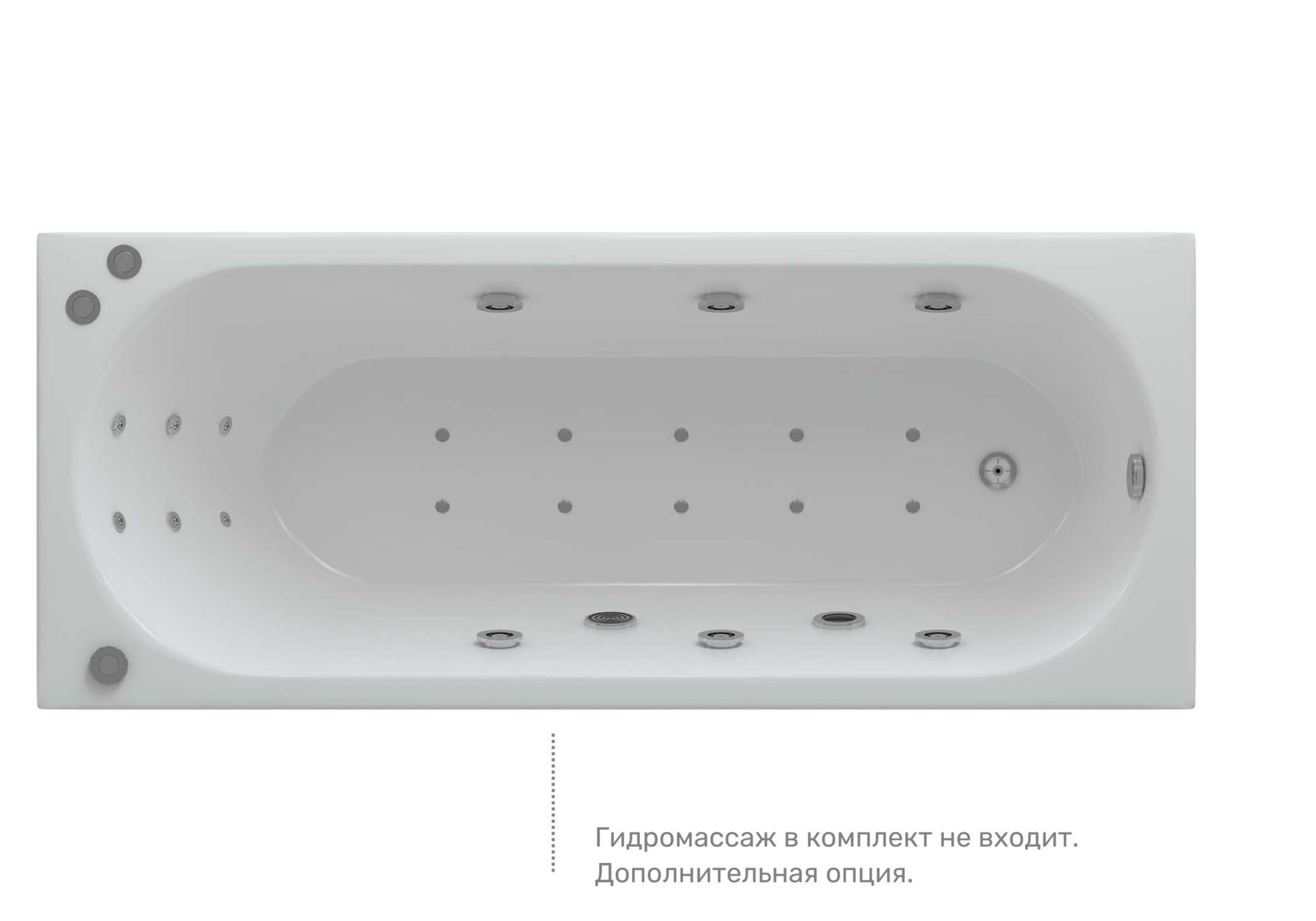 Акриловая ванна Aquatek Оберон OBR160-0000041 160х70 см с фронтальным экраном (слив справа)