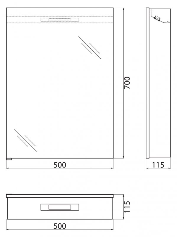 Зеркальный шкаф BelBagno SPC-1A-DL-BL 50