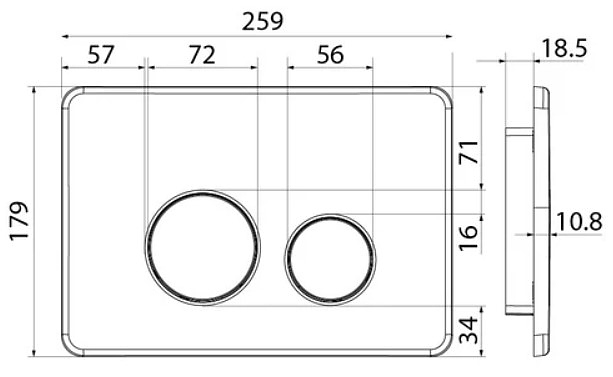 Кнопка смыва Iddis Unisteel UNS01MBi77