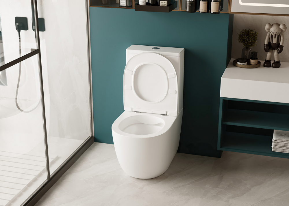 Унитаз Abber Bequem AC1110 компакт белый, безободковый