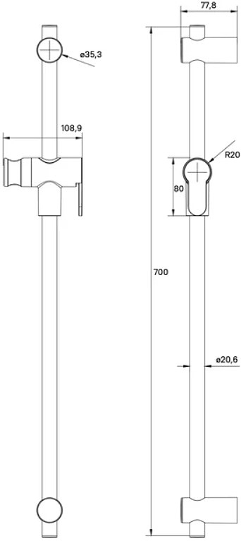 Стойка душевая Iddis Ray RAY70G0i17