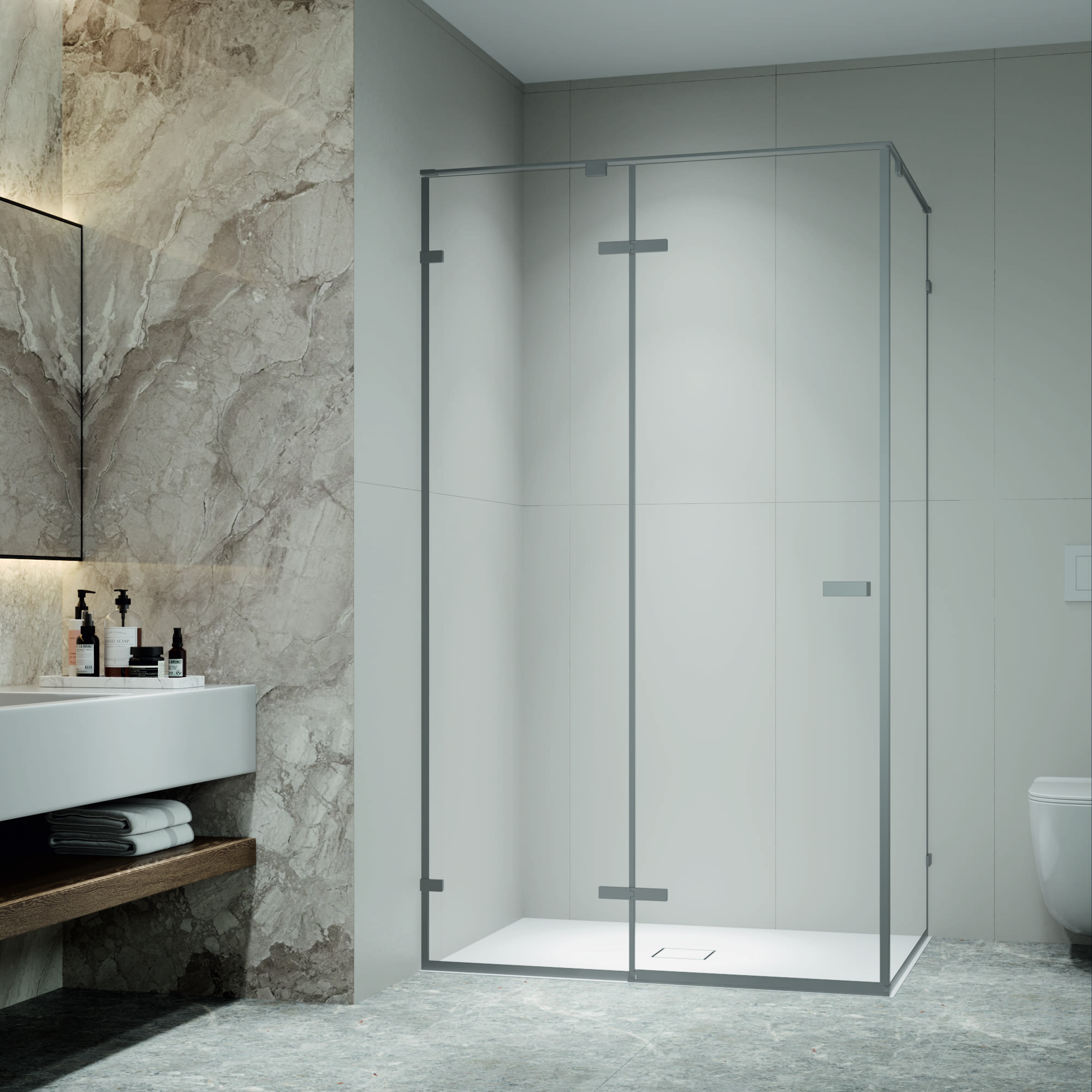 Душевой уголок RGW SV-040Gr 90х100 с распашной дверью