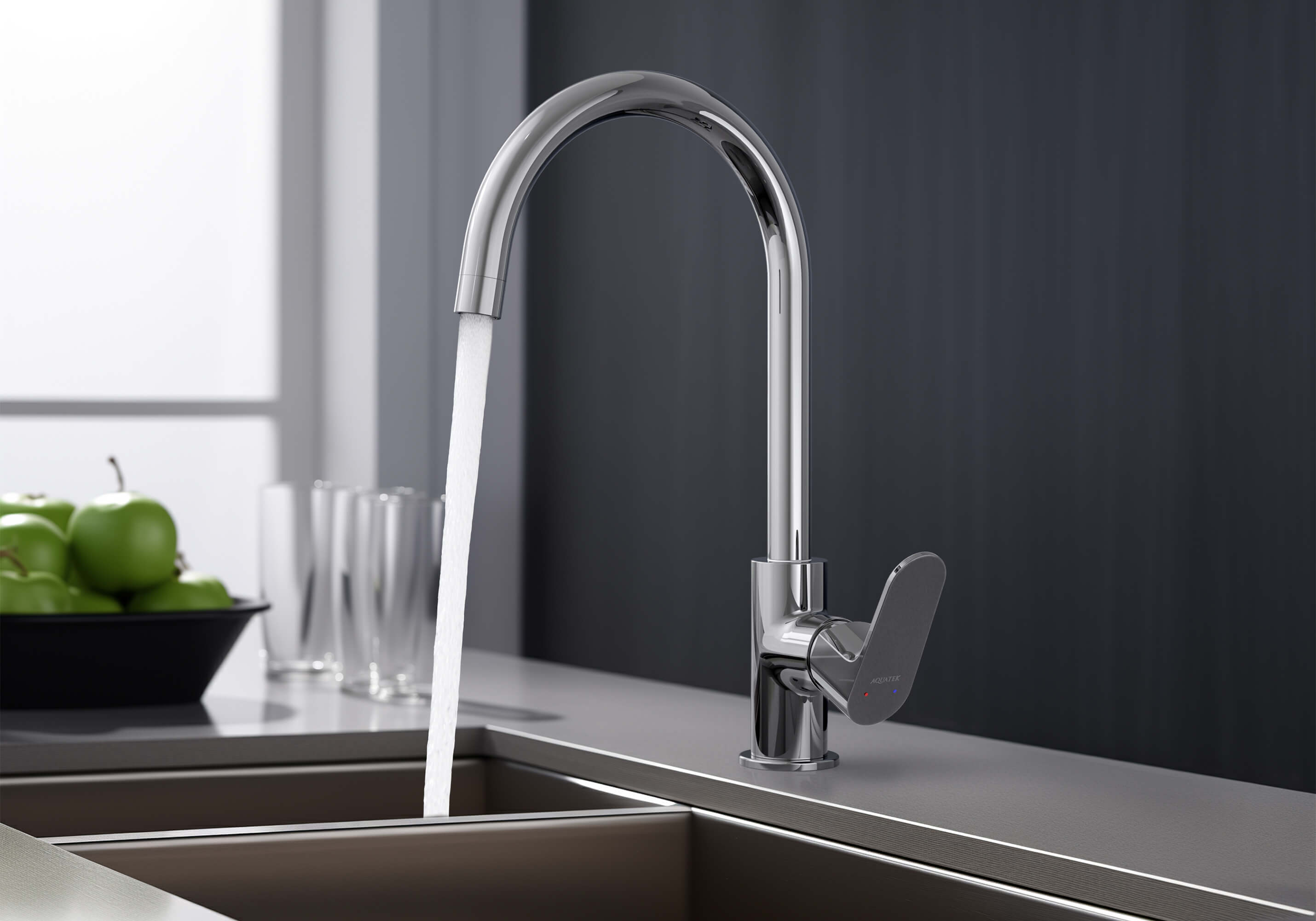 Смеситель Aquatek Оберон AQ1282CR для кухни