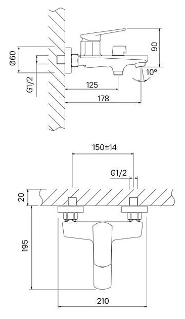 Смеситель для ванны Iddis Esper ESPSB00i02WA
