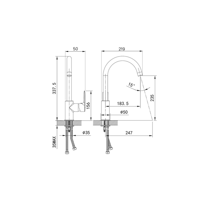 Смеситель для кухни Iddis Cuba CU5BLJ0i05