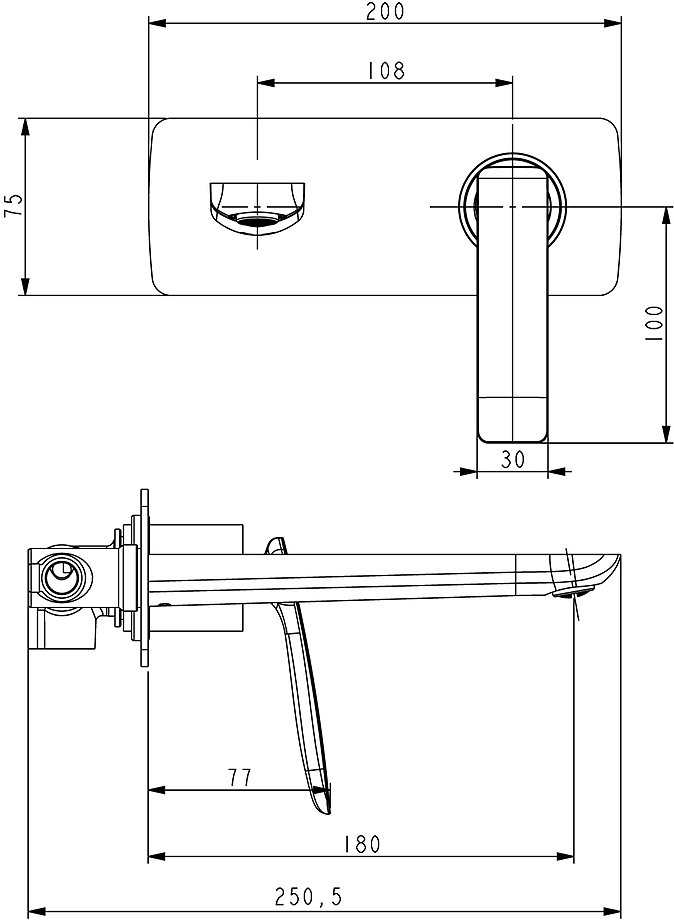 Смеситель для раковины настенный Timo Helmi 4071/03SM