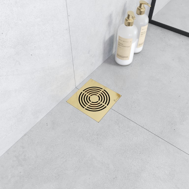 Душевой трап Boheme SMART DESIGN 15x15 cm, нерж.сталь ЗОЛОТО 984-15-G