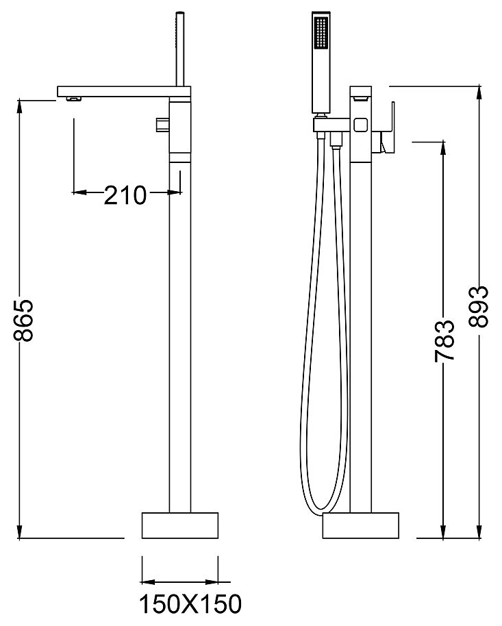 Смеситель для ванны напольный Timo Selene 2200/03Y-CR