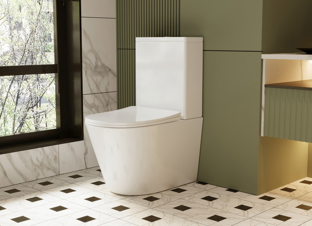 Унитаз Abber Bequem AC1112 компакт белый, безободковый