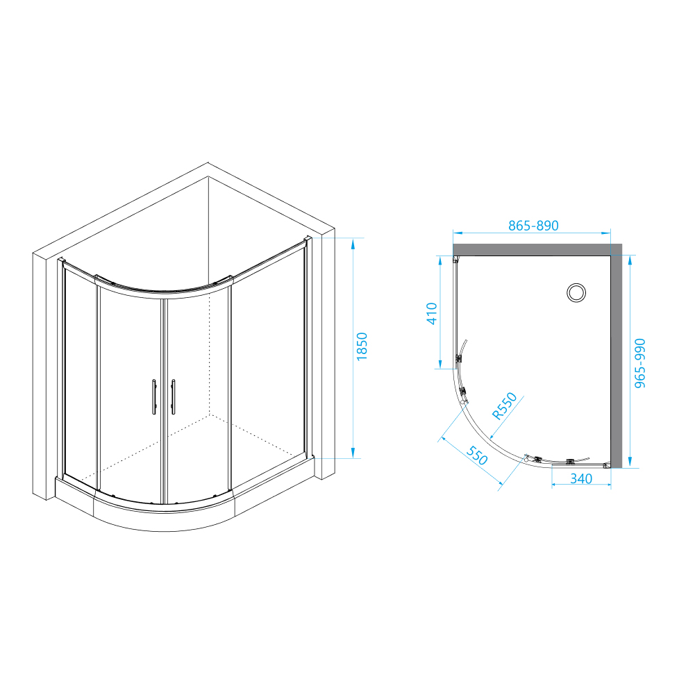 Душевой уголок RGW PA-61 90х100