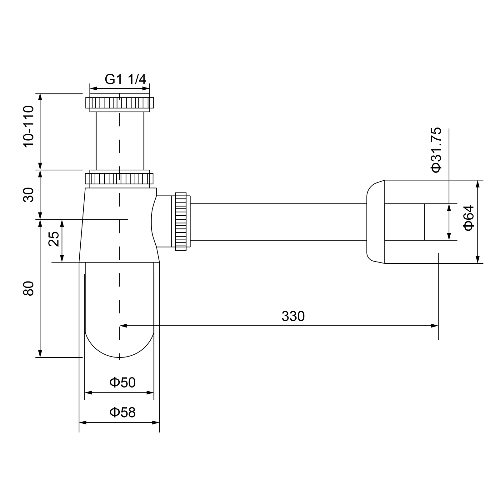 Сифон для раковины Timo 960/03L