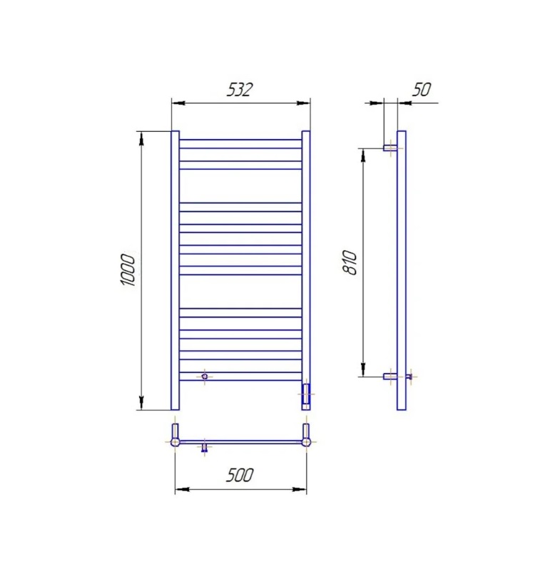 Полотенцесушитель электрический Lemark Сибирь LM17105GL 1000x500