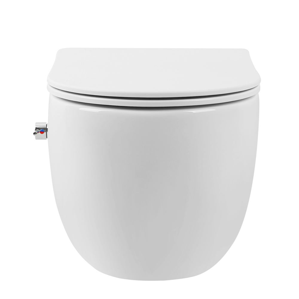 Унитаз-биде Abber Bequem AC1104TNS подвесной белый, безободковый, смыв торнадо