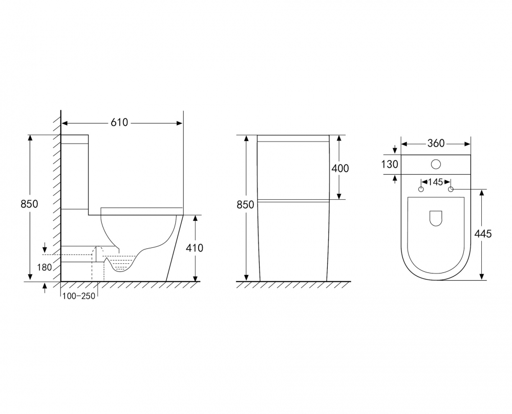 Унитаз Abber Bequem AC1112 компакт белый, безободковый