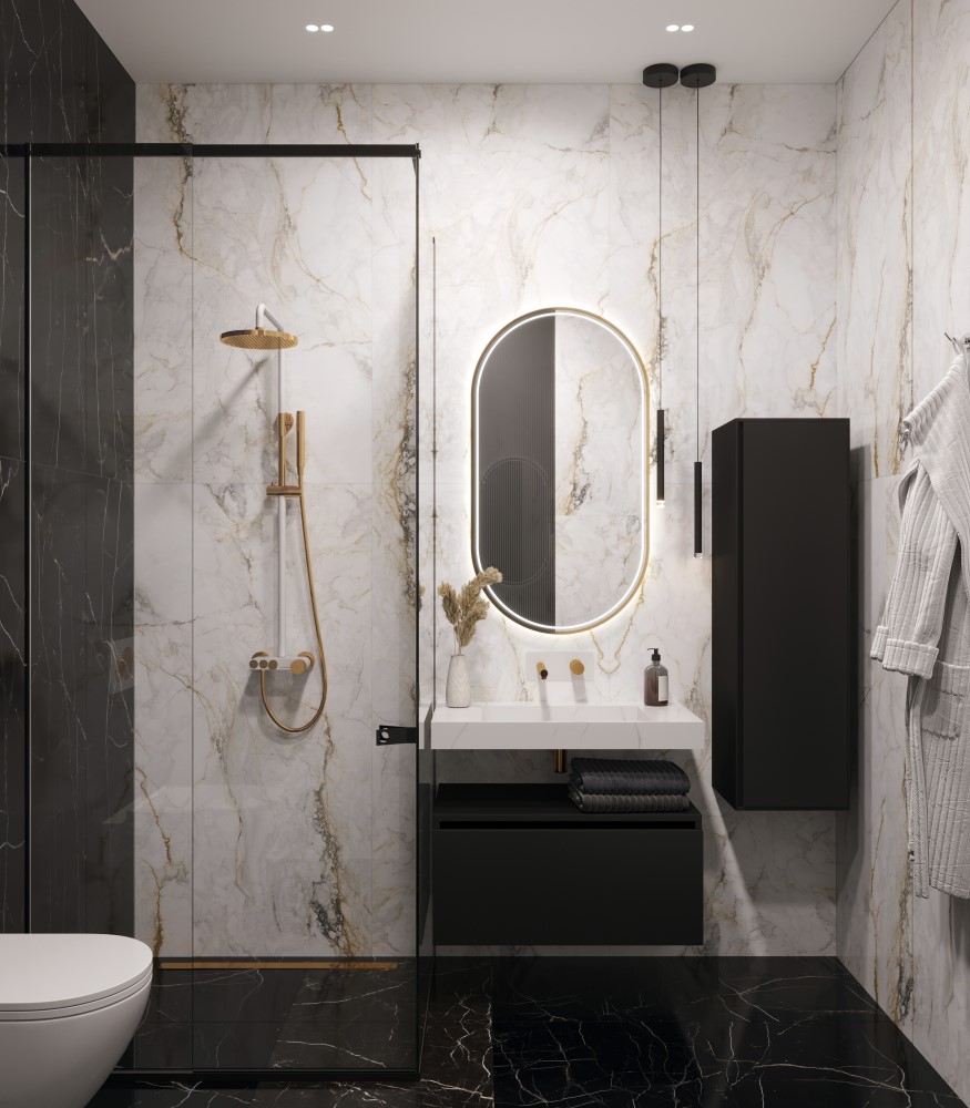 Столешница моноблок Armadi Art FLAT CALACATTA (810*452*80) 859-080-CLCT