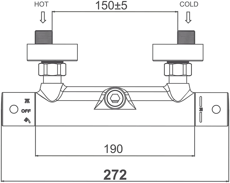 Смеситель для душа термостатический D&K Bayern Potsdam DA2123101 хром