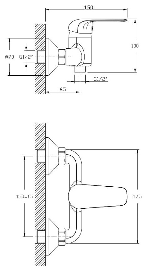 Смеситель для душа Rush Fiji FI1835-63