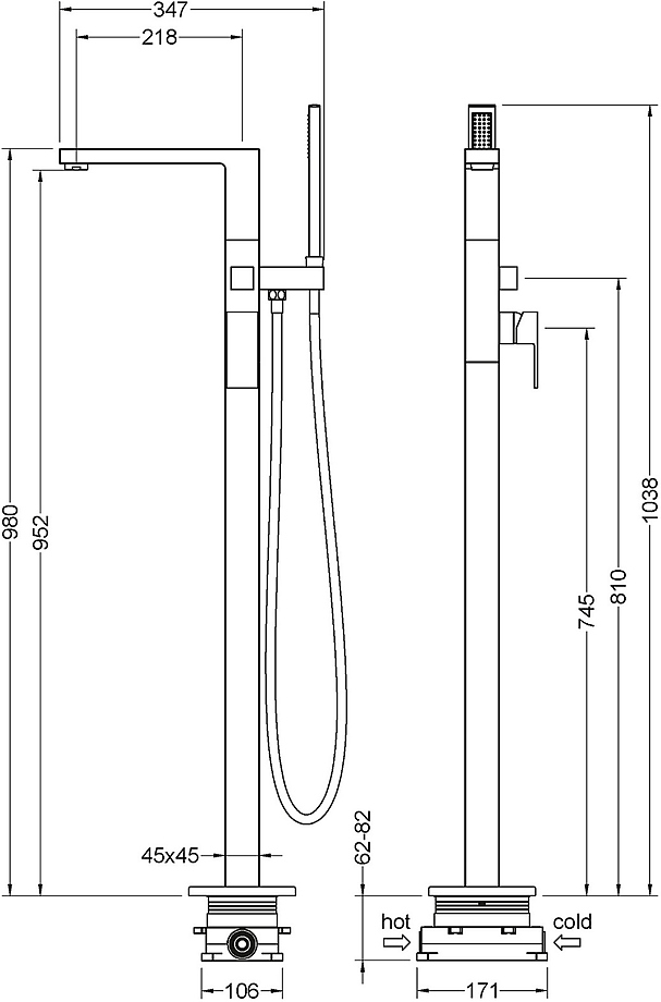 Смеситель для ванны напольный Timo Selene 2210/03Y-CR