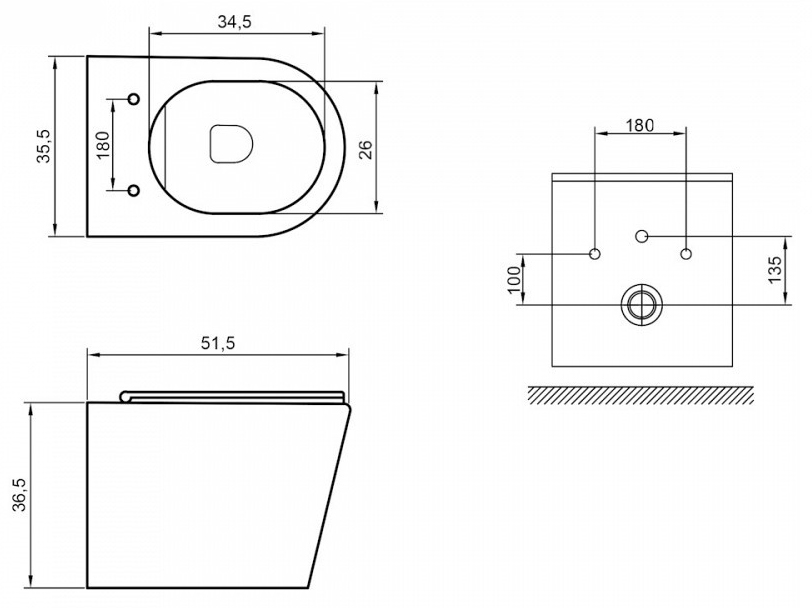 Унитаз подвесной ALPEN Elegant Pro ALP2440202