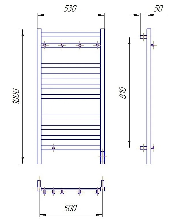 Полотенцесушитель электрический Lemark Тропик LM70505GL 1000x500