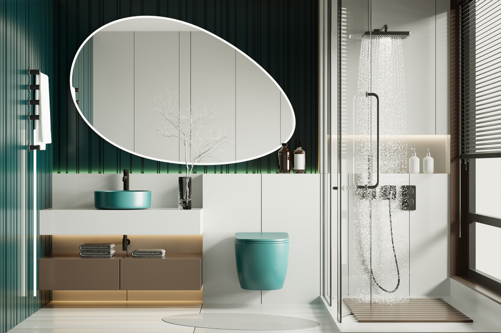 Унитаз Abber Bequem AC1101MBG подвесной темно-зеленый матовый, безободковый