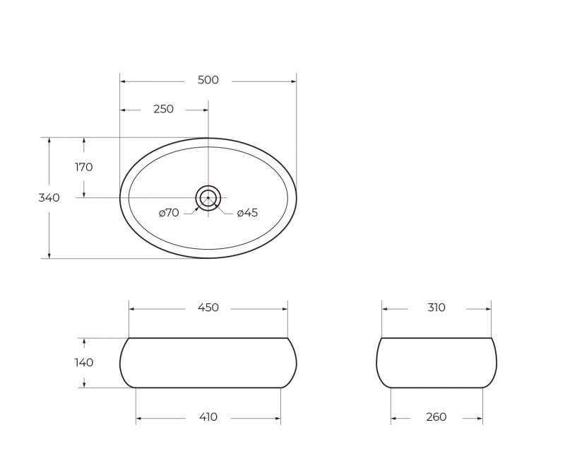 Раковина BelBagno BB1085 накладная