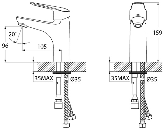 Смеситель для раковины Iddis Torr TORSB00i08