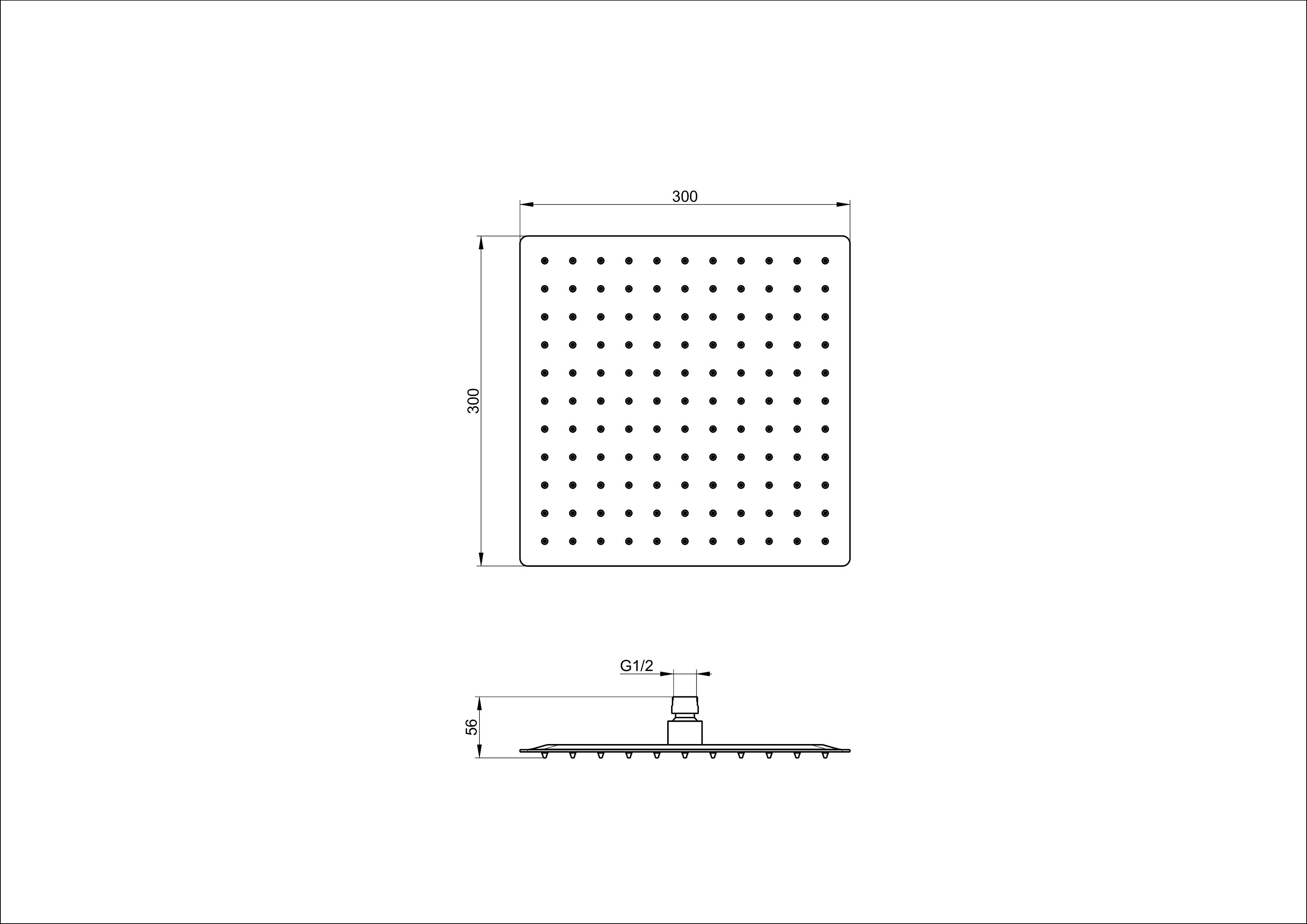 Верхний душ WONZON & WOGHAND, Черный матовый WW-88DP02-MB