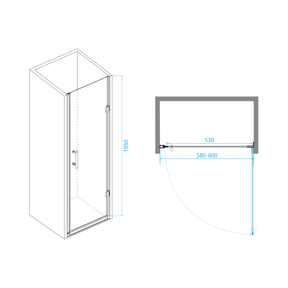 Душевая дверь RGW PA-06B 60х195