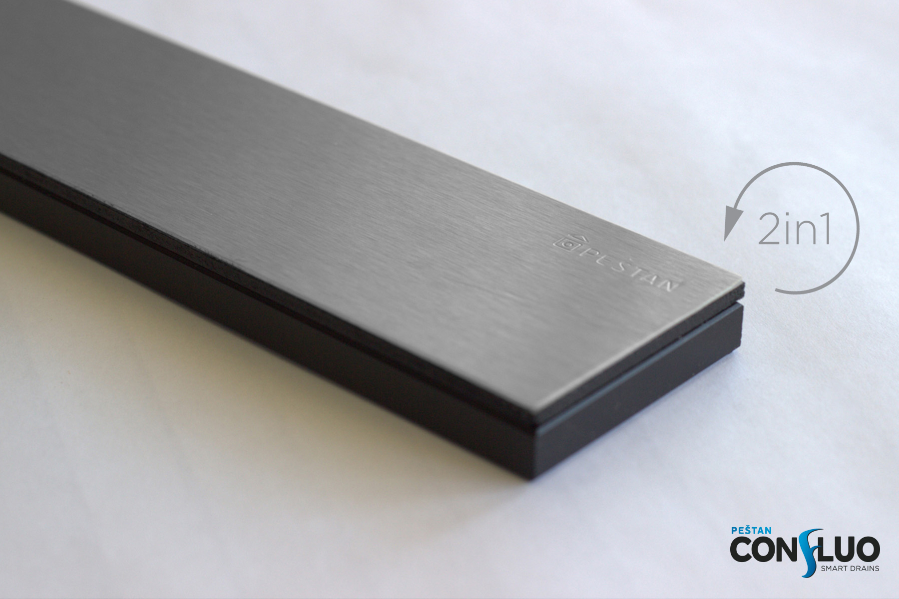Confluo Premium Black Glass Line 300 линейный трап PESTAN