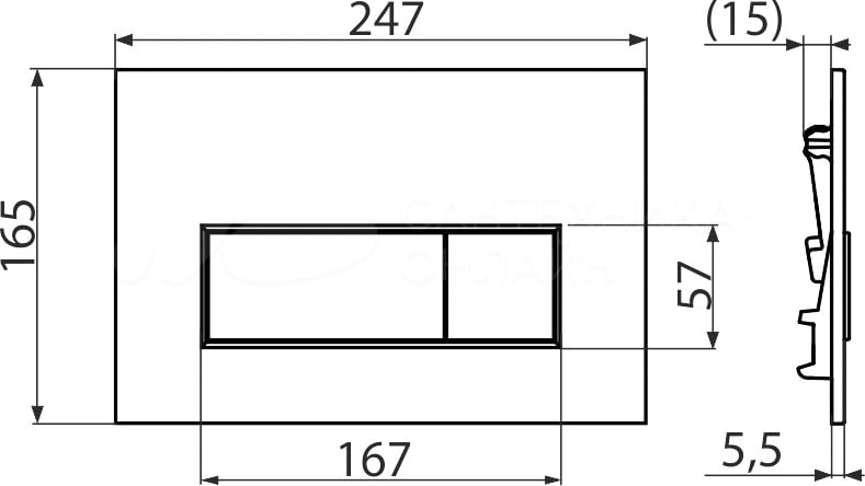 Кнопка смыва AlcaPlast THIN M572 xром матовый