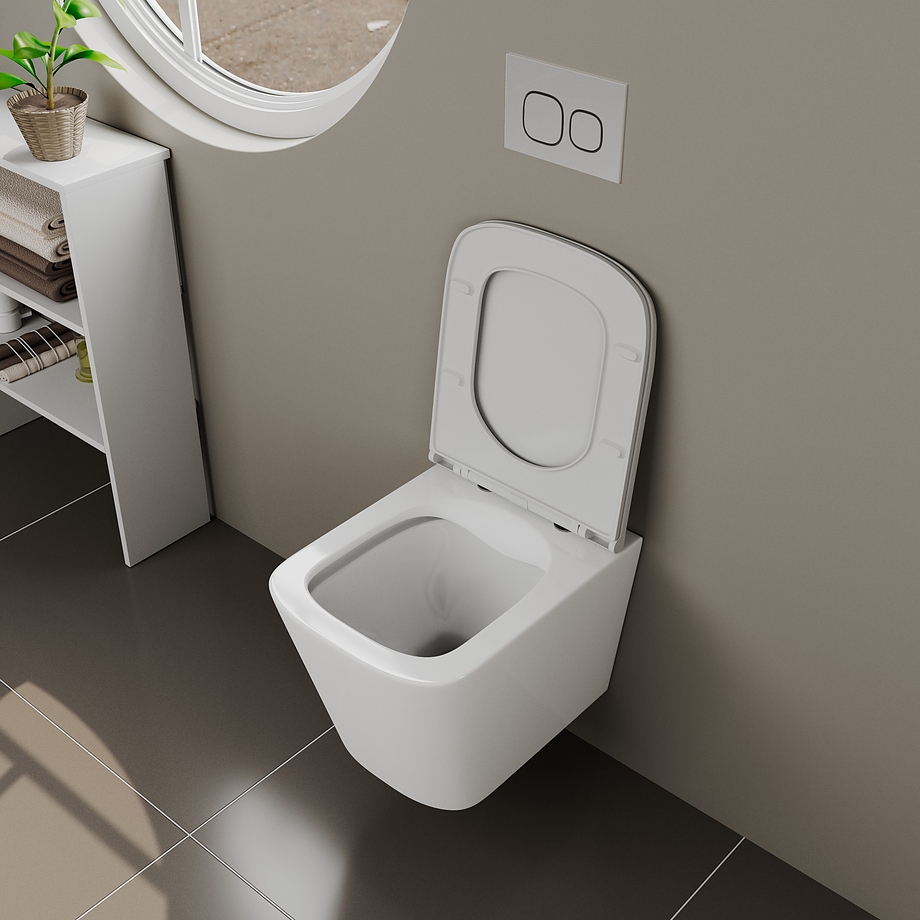 Унитаз подвесной D&K Berlin DT1436016 безободковый, белый