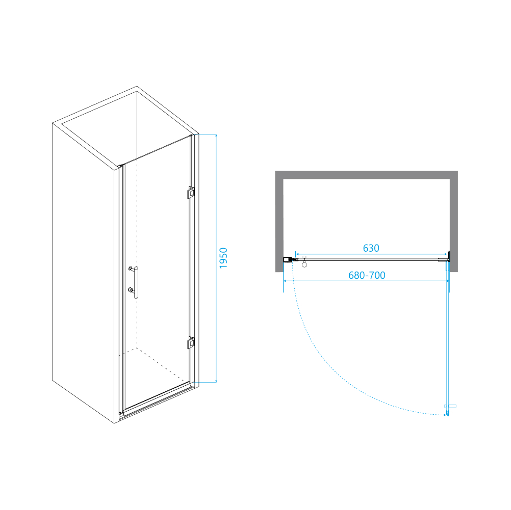 Душевая дверь RGW PA-06B 70х195