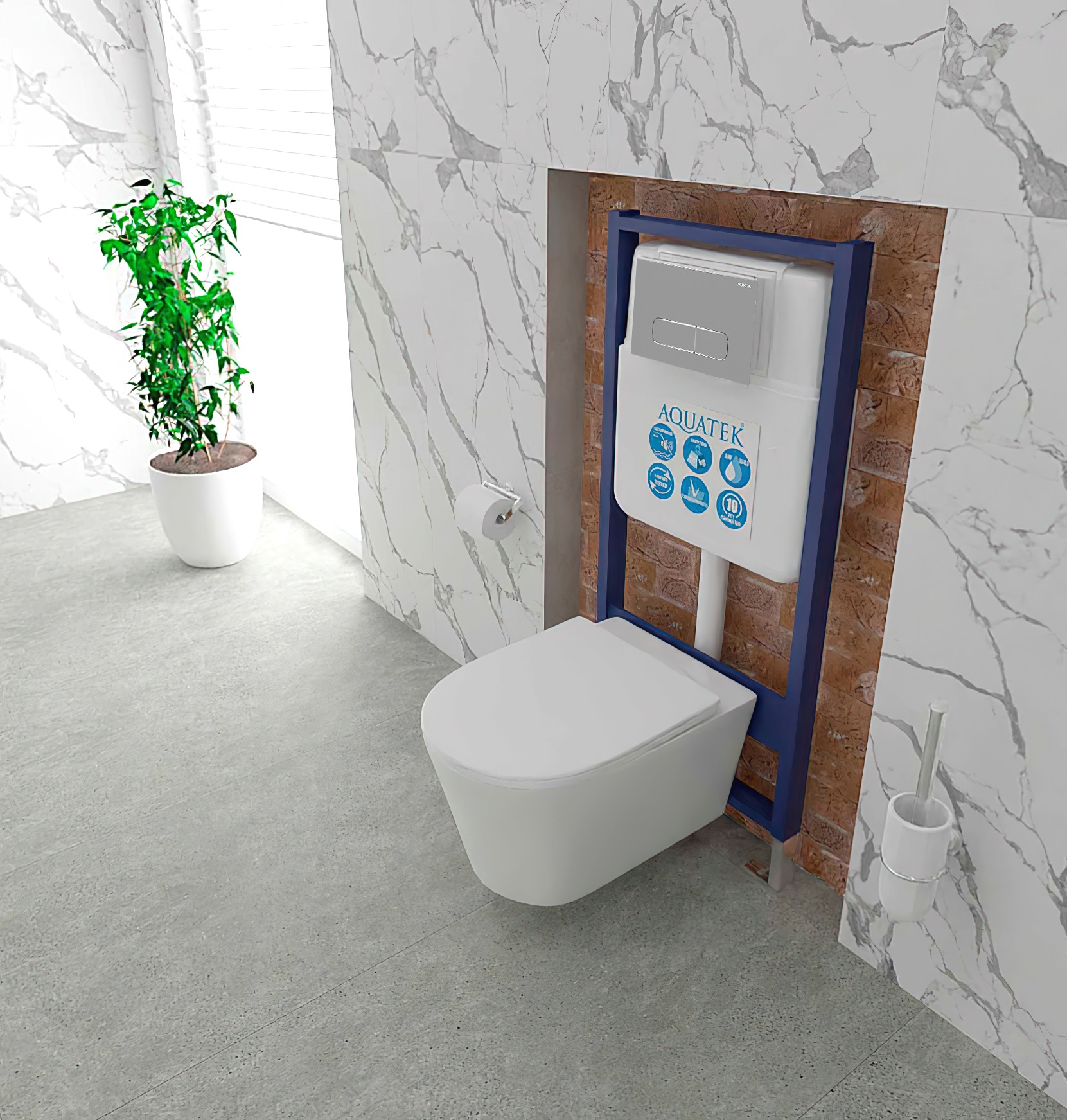 Унитаз подвесной безободковый Aquatek Оберон AQ1363W-00 с сиденьем Soft Close