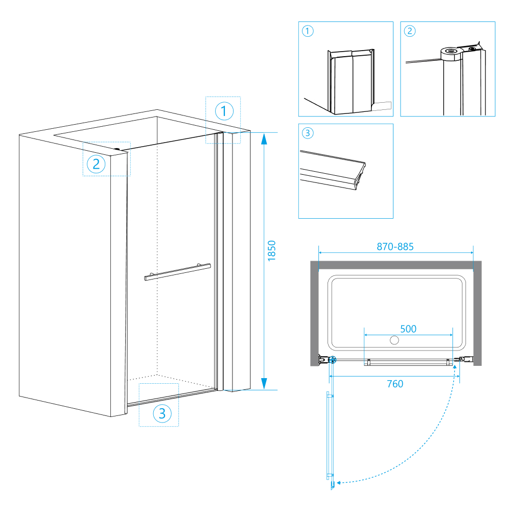 Душевая дверь RGW PA-03 90х185