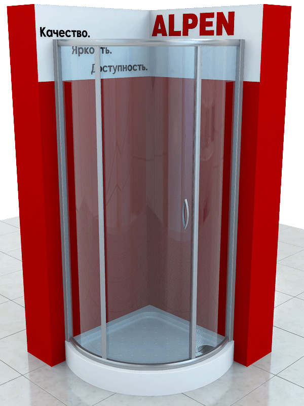 Душевая шторка ALPEN ALPINA Quadrant A370-80 80х80