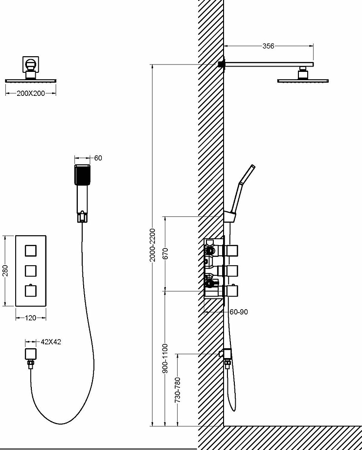 Душевая система Timo Tetra-thermo SX-0179/17SM