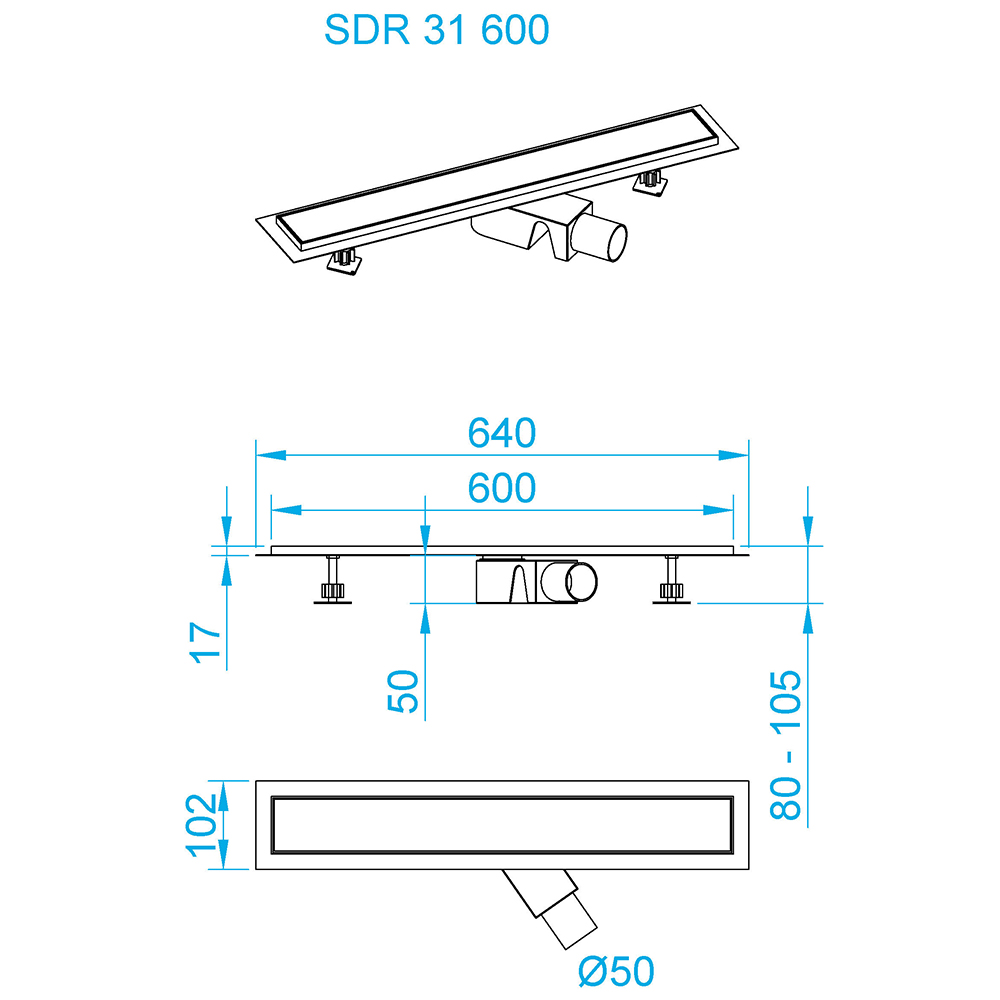 Душевой трап RGW SDR-31 600 мм