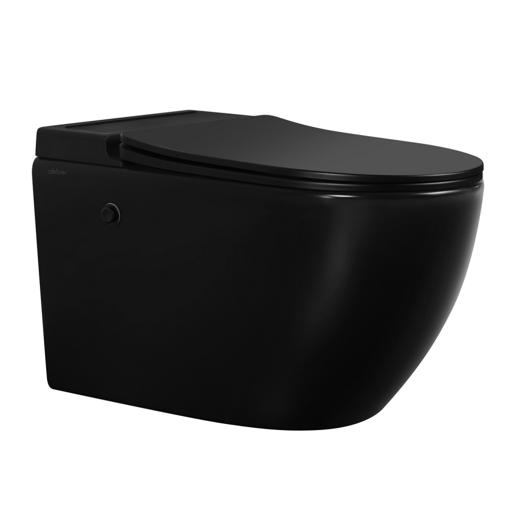 Унитаз Abber Bequem AC1108PMB подвесной черный матовый с импульсным смывом