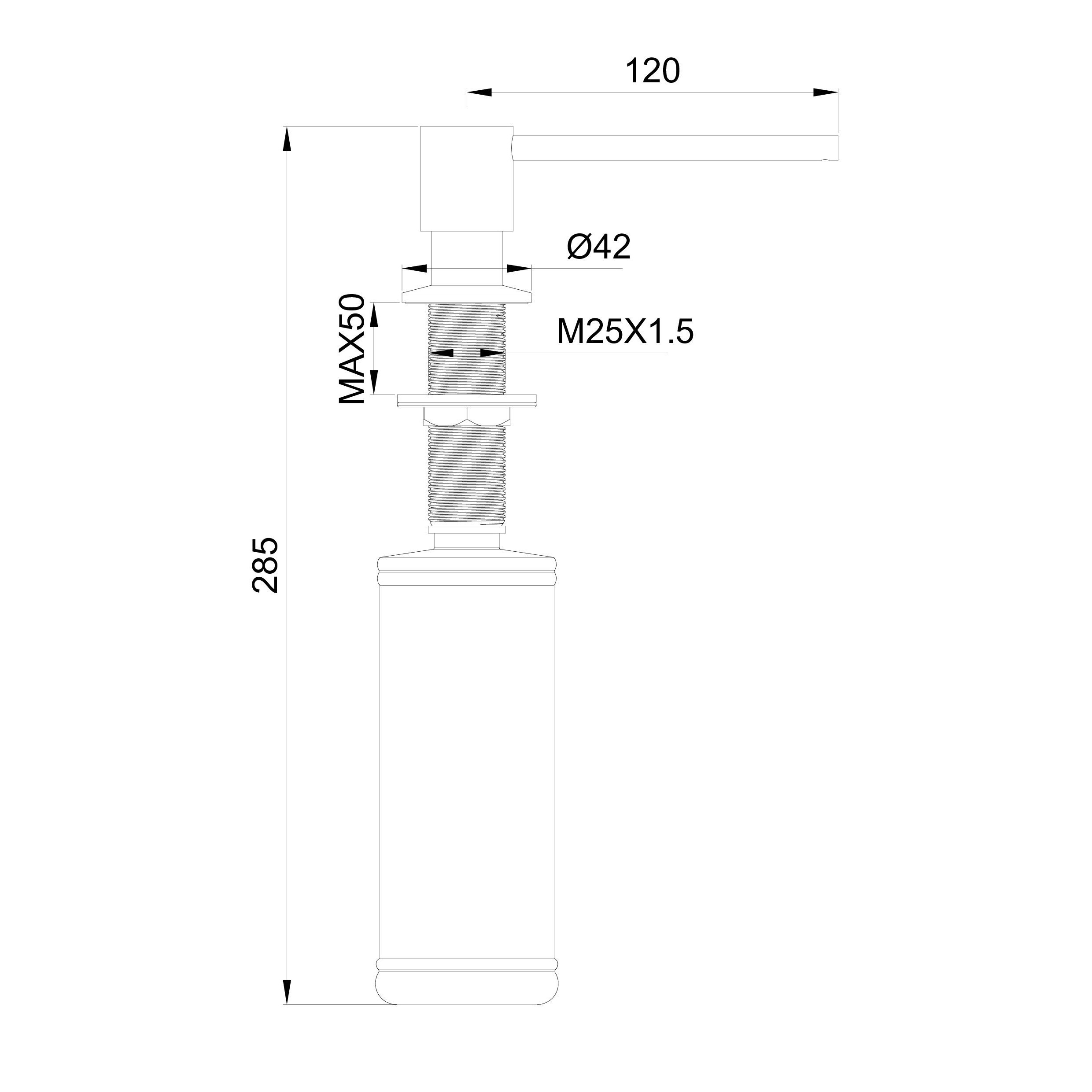 Дозатор мыла WONZON & WOGHAND, Черный матовый WW-88SD02-MB