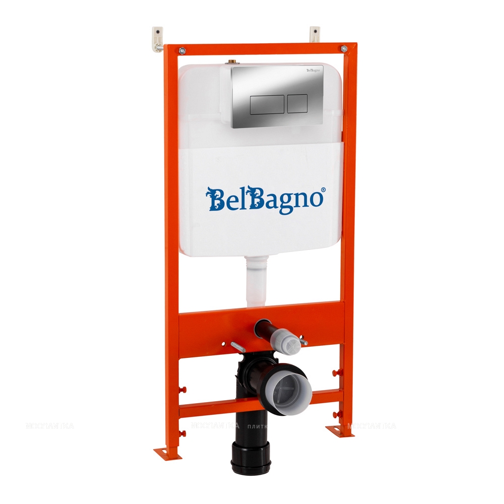 Инсталляция для подвесного унитаза BelBagno BB026/BB041CR с панелью смыва