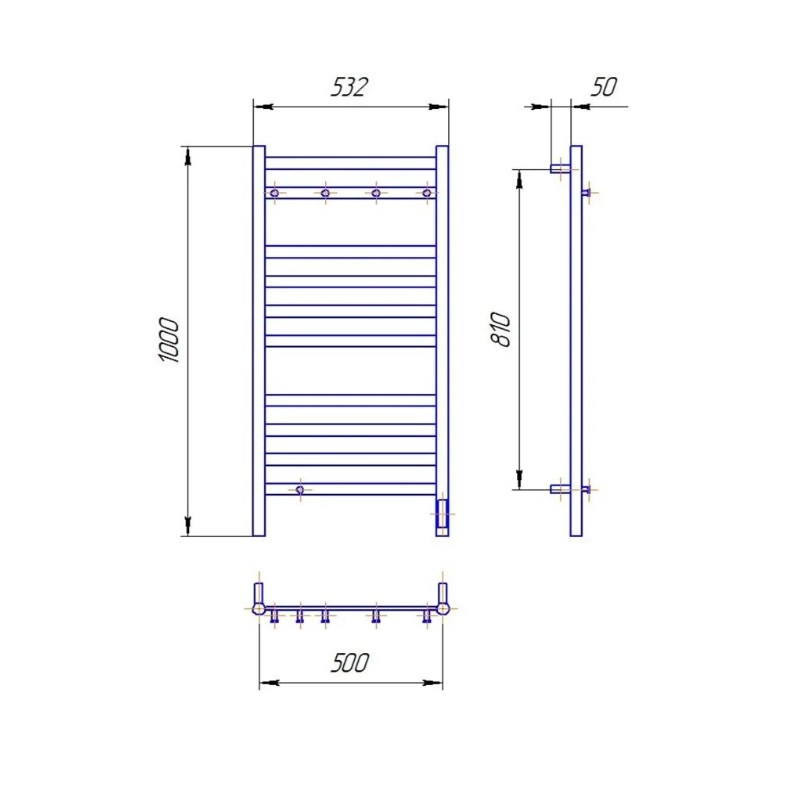 Полотенцесушитель электрический Lemark Сибирь LM17505BL 1000x500