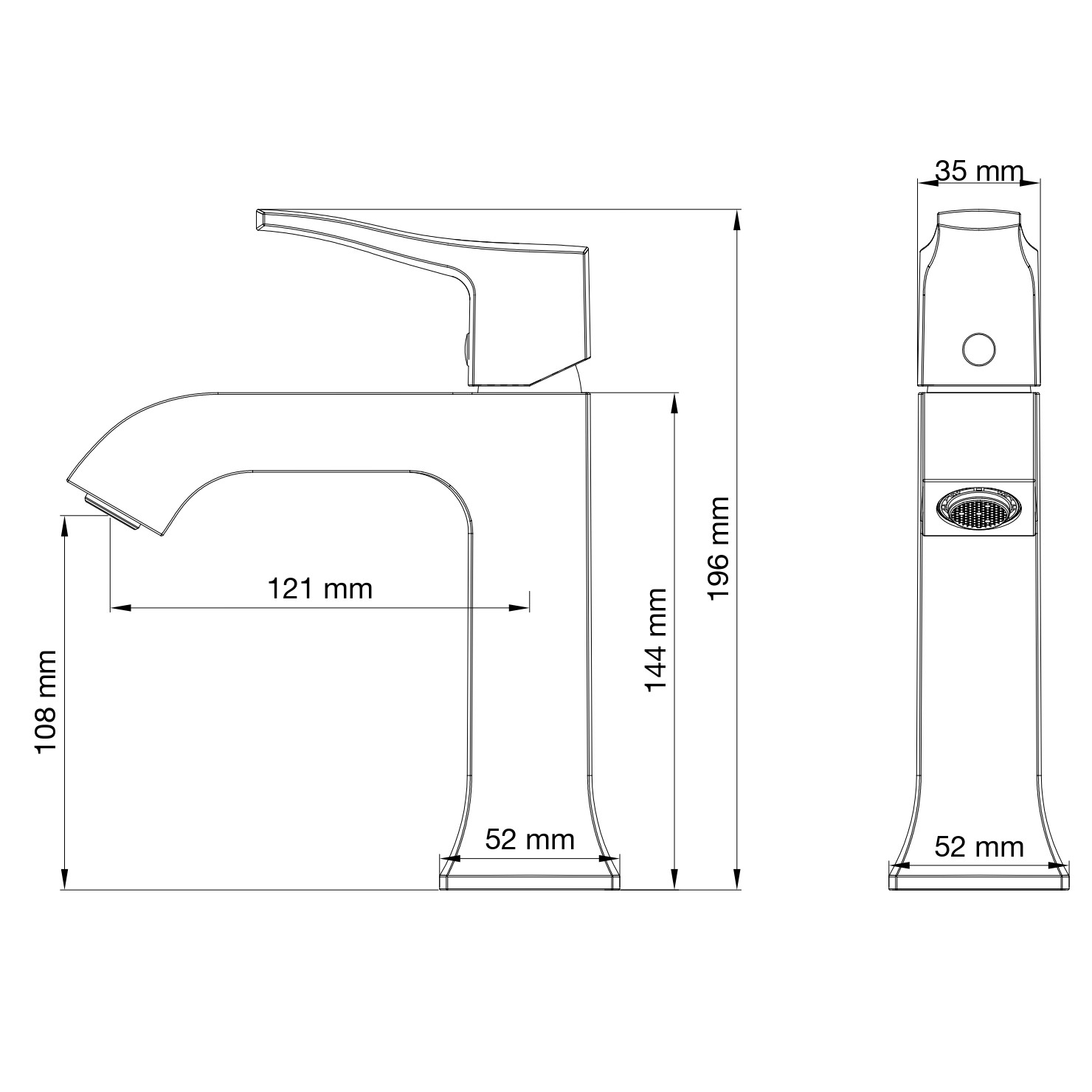 Смеситель для раковины WONZON & WOGHAND FLEX, Черный матовый WW-88018072-MB