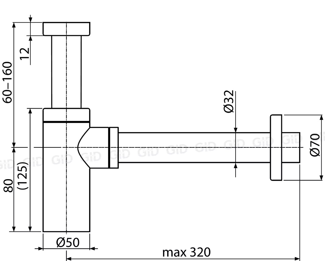 Сифон для раковины Gid G-54CH