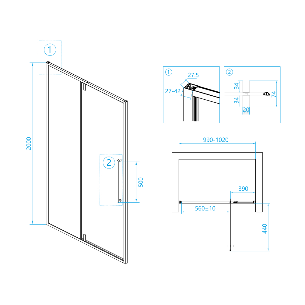 Душевая дверь RGW SV-03 100х200