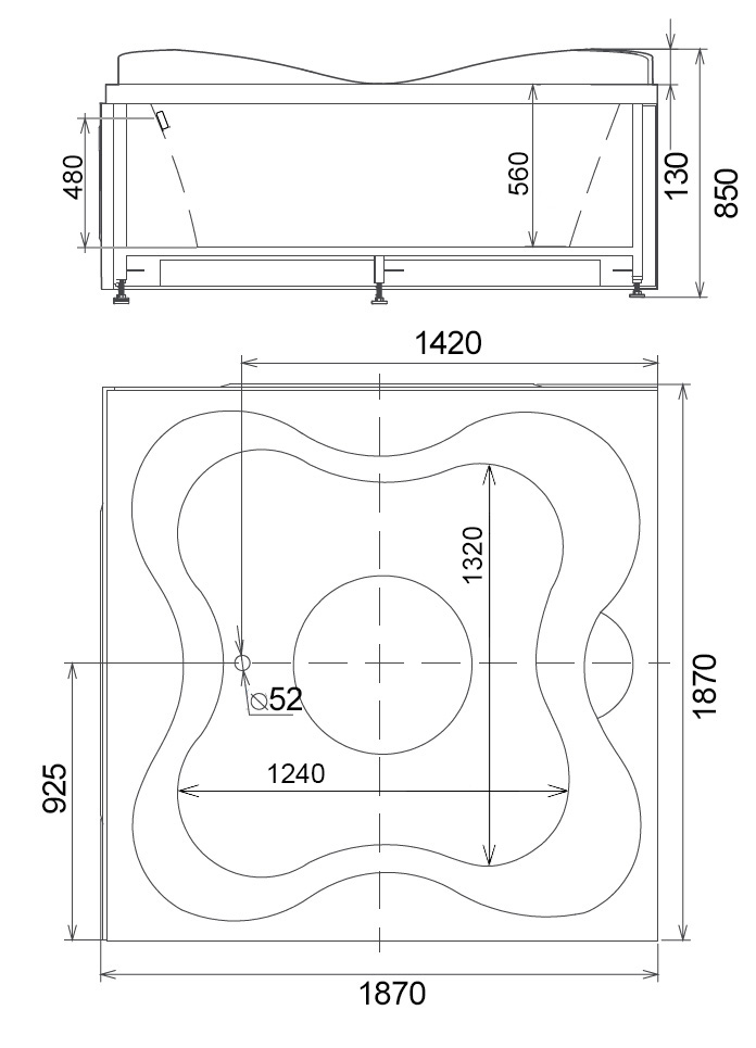 Акриловая ванна Gemy G9089 K R
