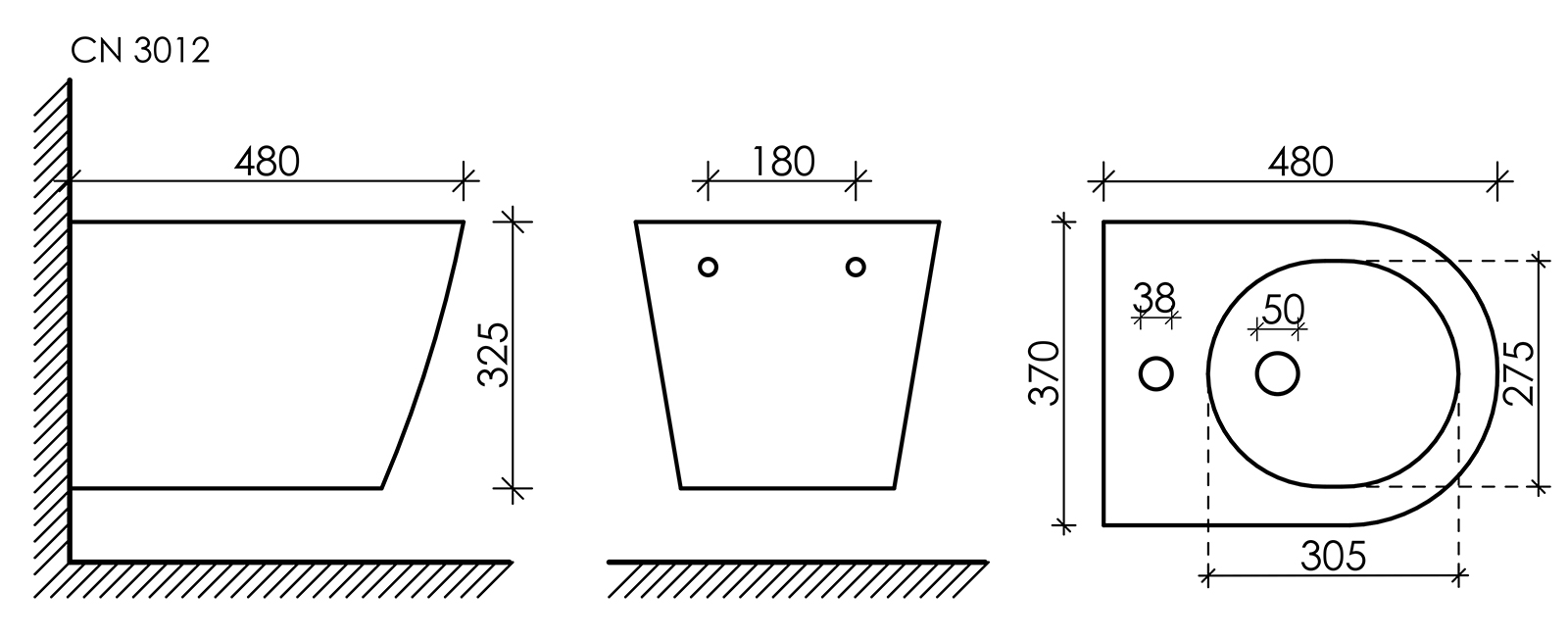 Биде подвесное Ceramica Nova Forma CN3012