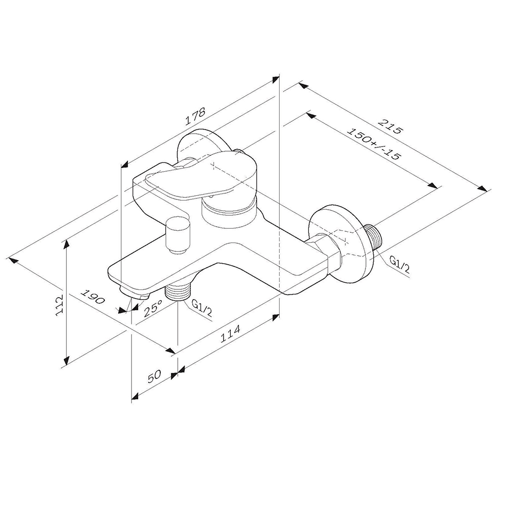 Смеситель для ванны и душа AM.PM X-Joy F85A10000