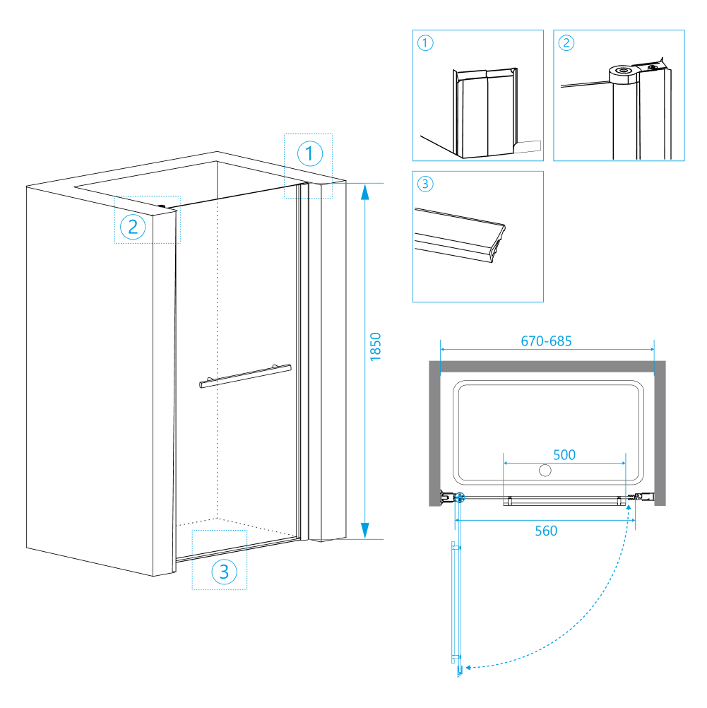 Душевая дверь RGW PA-03 70х185